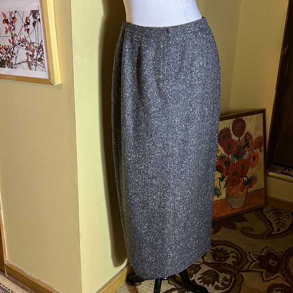 Vtg RALPH LAUREN Size 8 10 SkirtSuit Marled Gray Wool Preppy Classic Equestrian - Picture 10 of 16